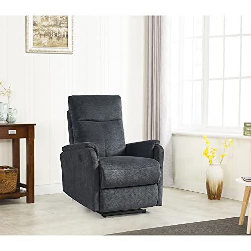 INMOZATA Power Recliner Chair with USB Port, Ergonomic Fabric Single Sofa Seat Chair,Home Theater Seating with Recliner Function, Lounge Chair for Small Space Living Room,Grey