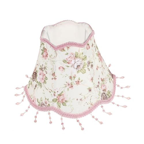 Lamp Shade Pendant Vintage Lampshade Indoor Wall Sconce Floor Clip on Ceiling Shades Cream Drum Lampshade Bedside Lamp Vintage Decor Table Light Shade Pink Fabric Branches Rose/1060