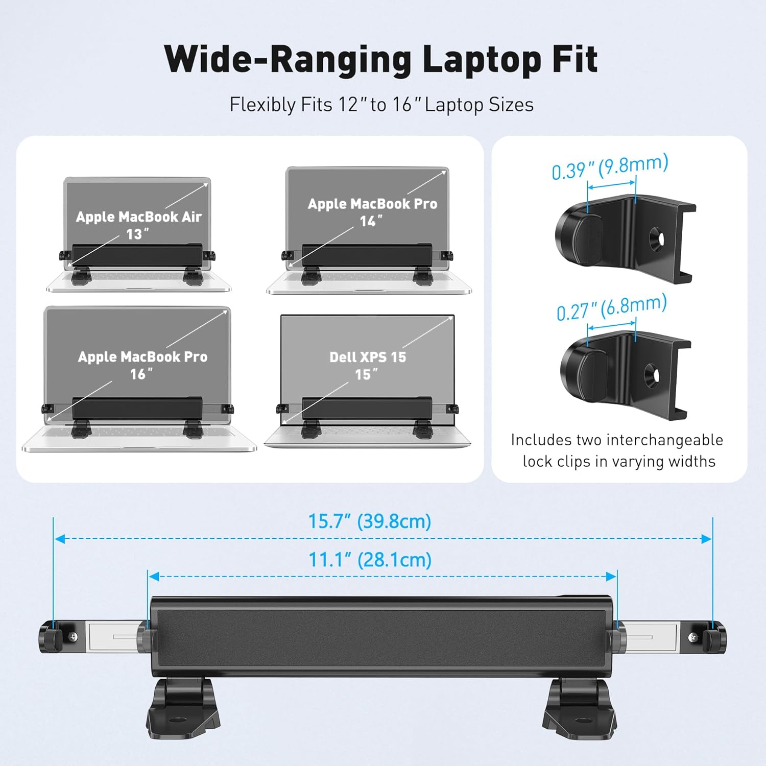 AboveTEK MacBook & Surface Laptop Locking Station with Combo Lock Cable Bundle with Ultra-Sleek Portable Laptop Stand, 2-in-1 Foldable Macbook Stand for Desk & iPad Tablet Stand Holder