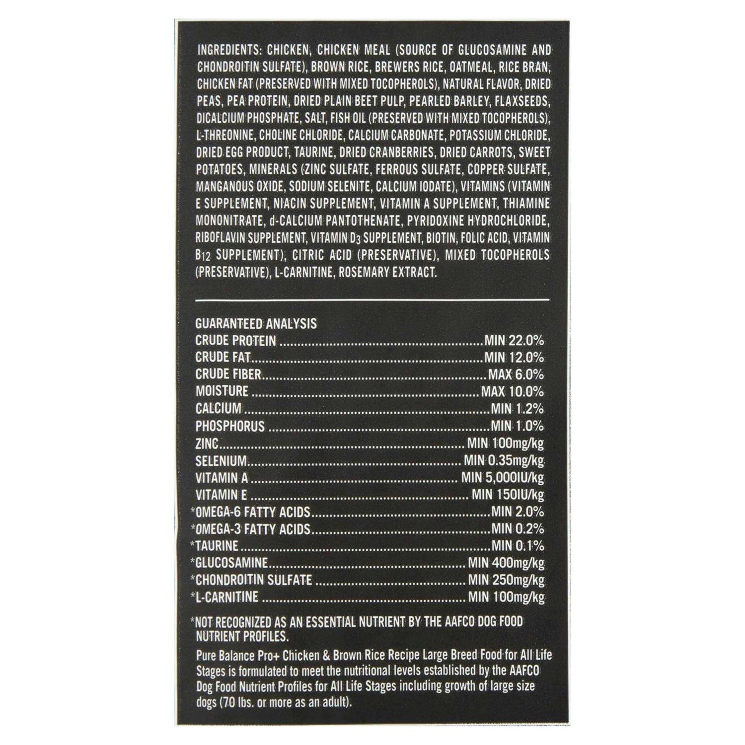 Pure Balance Pro+ Large Breed Chicken & Brown Rice Recipe Dry Dog Food - Pet Supplies online store