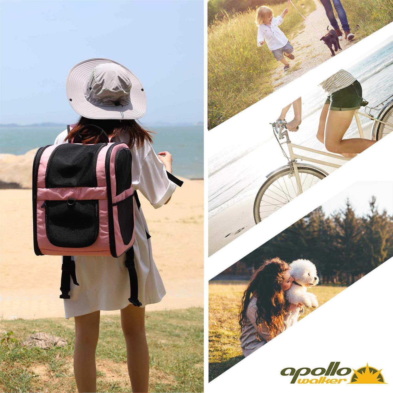Apollo walker Pet Carrier Backpack for Large/Small Cats and Dogs, Puppies, Safety Features and Cushion Back Support for Travel - Pet Supplies online store
