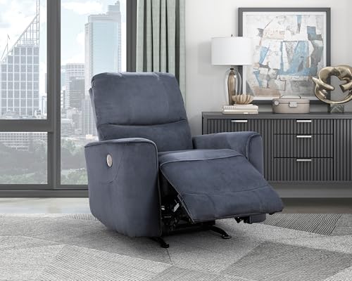 Power Rocker Recliner - Velvet Wall Hugger Recliners with Reclining and Rocking Function, Heavy Duty Recliner with Power Control and Metal Base, Rocking Recliner Chairs for Adults (Dark Gray)