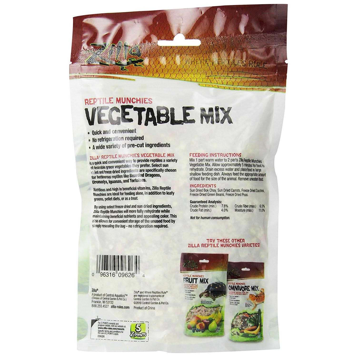 Zilla Reptile Munchies Vegetable Mix - Pet Supplies online store