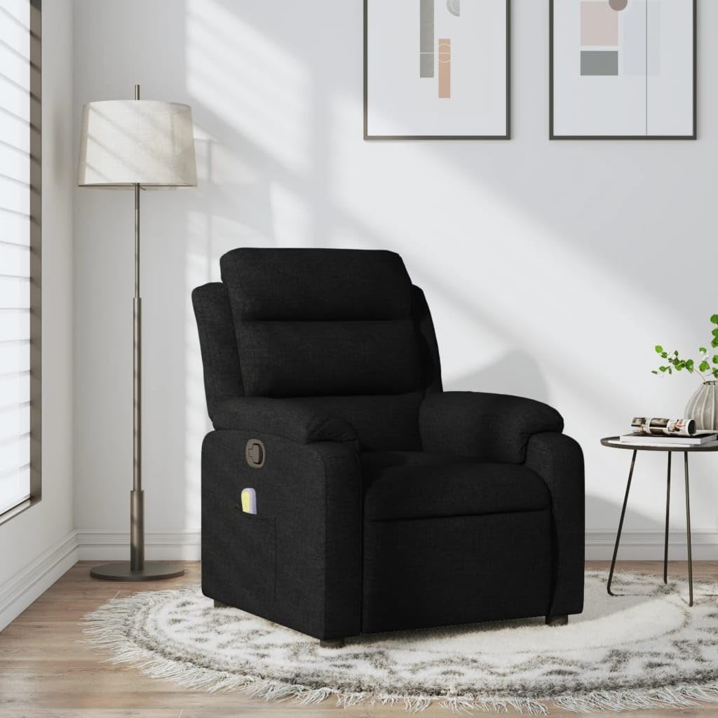 Accent Chair Arm Chair Living Room Chairs,Sleeper Sofa Massage Recliner Chair Black Fabric,for Apartment Living and Home Office