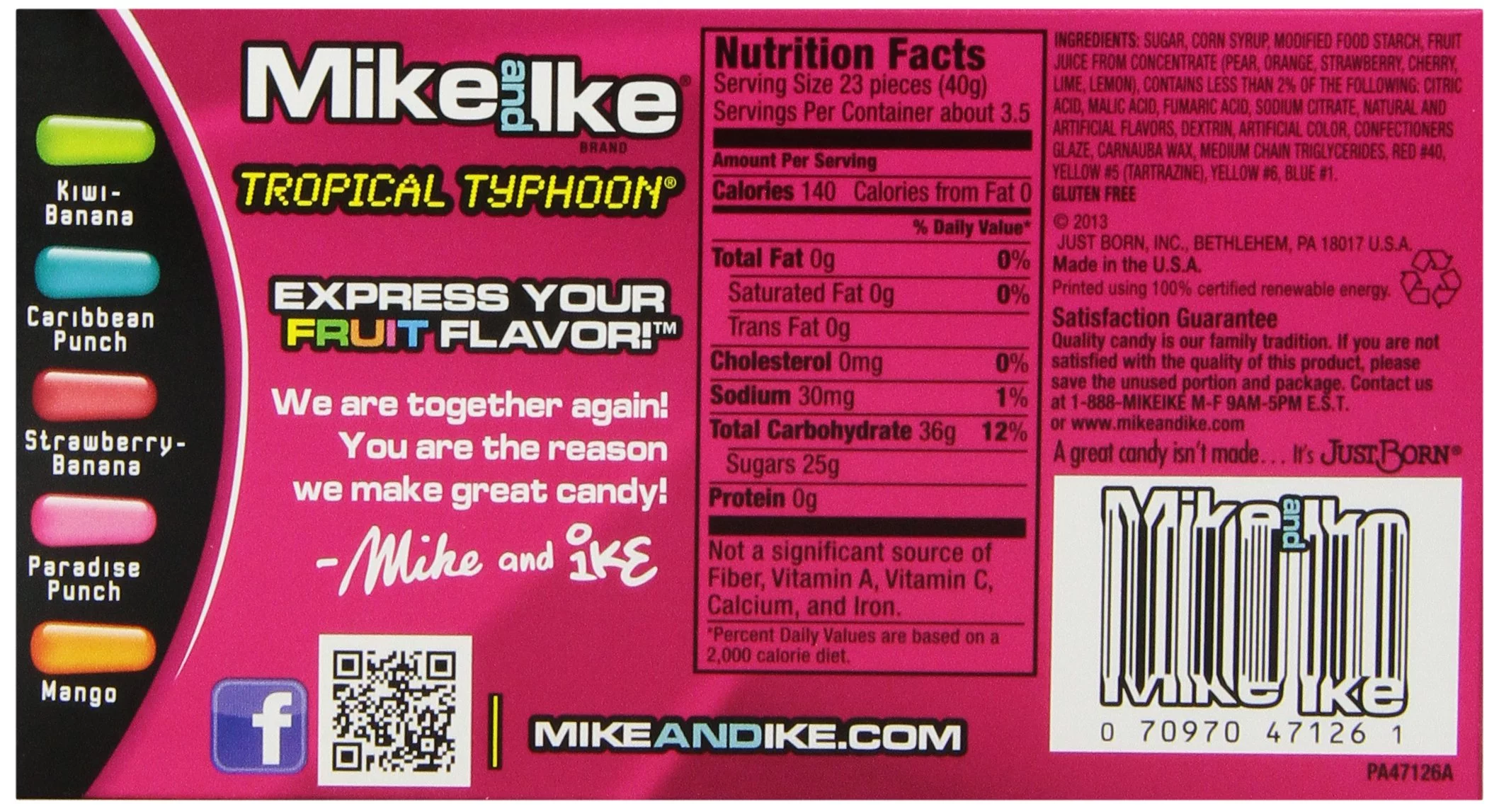 Mike And Ike Chewy Candy, Tropical Typhoon, 5 Ounce (Pack Of 12)