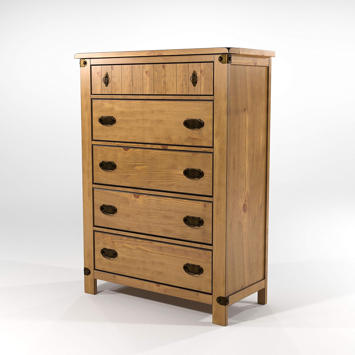 24/7 Shop at Home Cerina Cottage 5-Drawer Chest, Weathered Elm