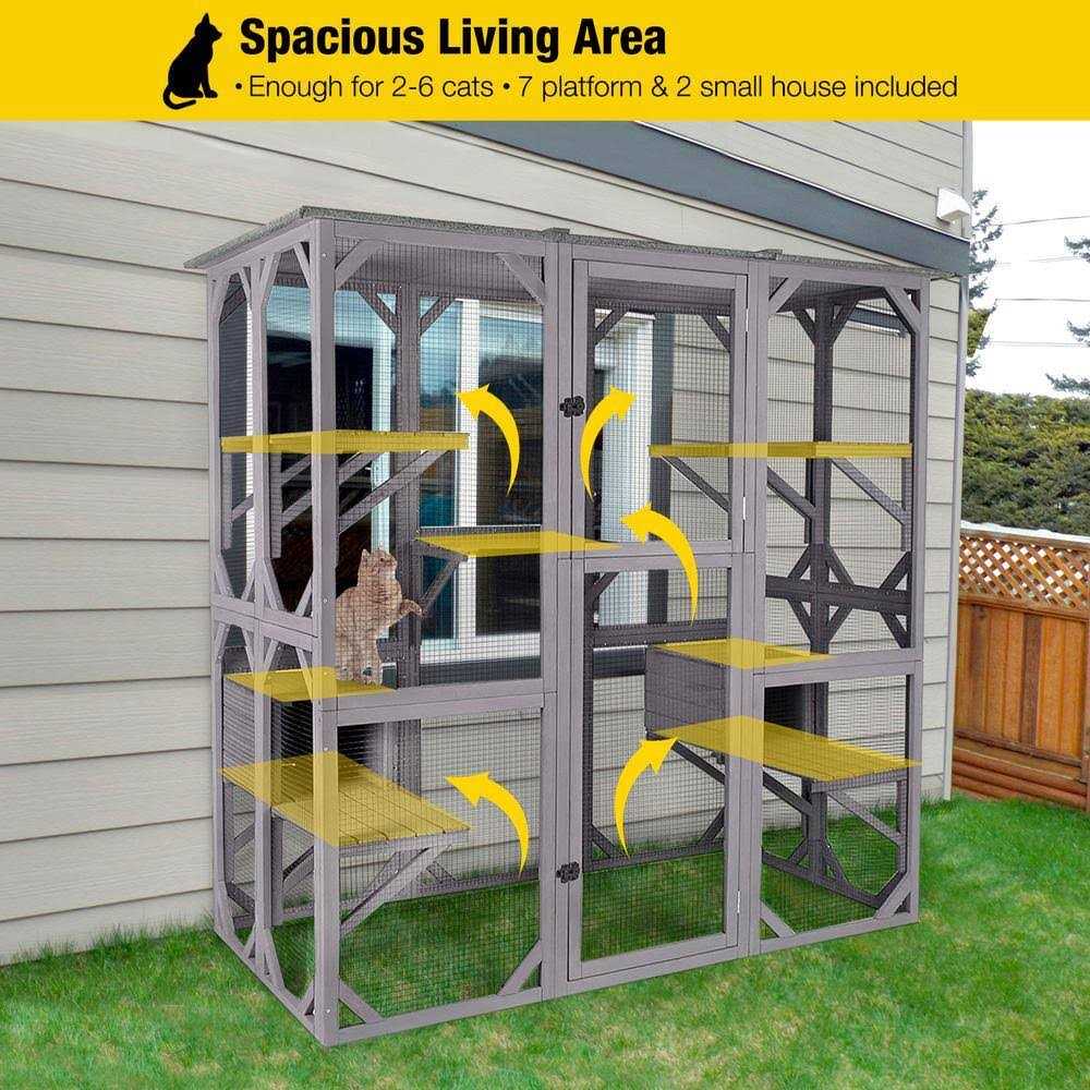 aivituvin Walk-in Extra Large Outdoor Cat Enclosure Connected To House AIR37 - Pet Supplies online store
