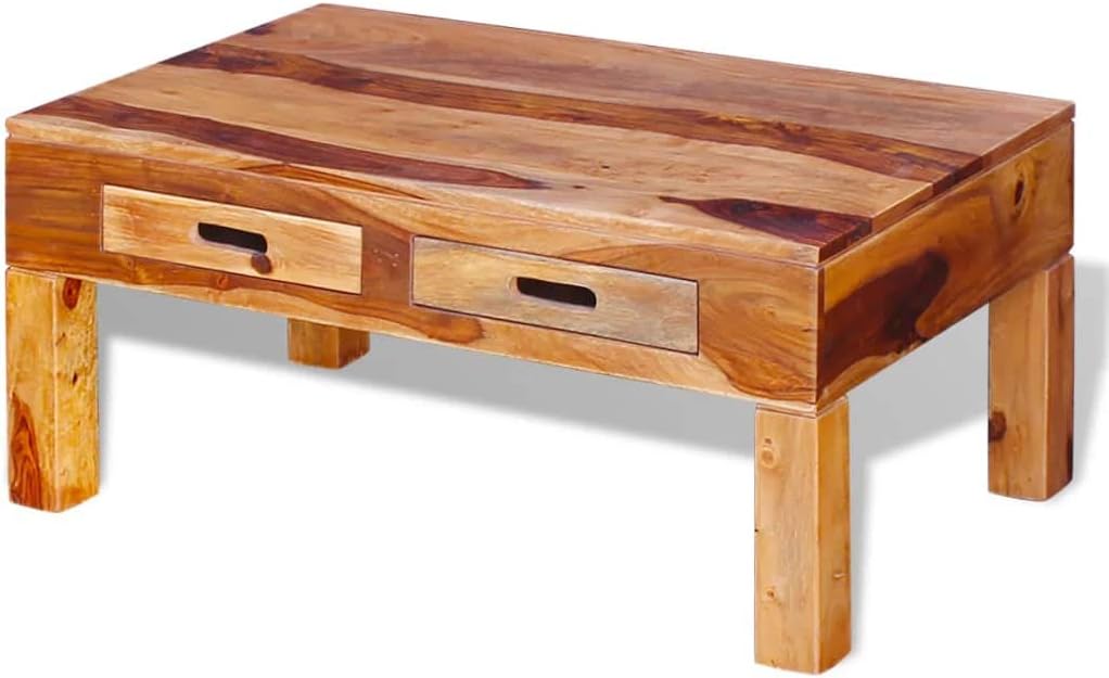 Rustic Solid Wood,Coffee Table,Living Room Table,Sofa Table,Cocktail Table,for Living Room,Bedroom,Office,Apartment,with Storage Space,Coffee Table Solid Sheesham Wood