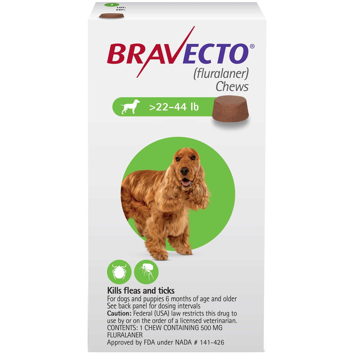 Bravecto Chew for Dogs 22-44 lbs - Pet Supplies online store