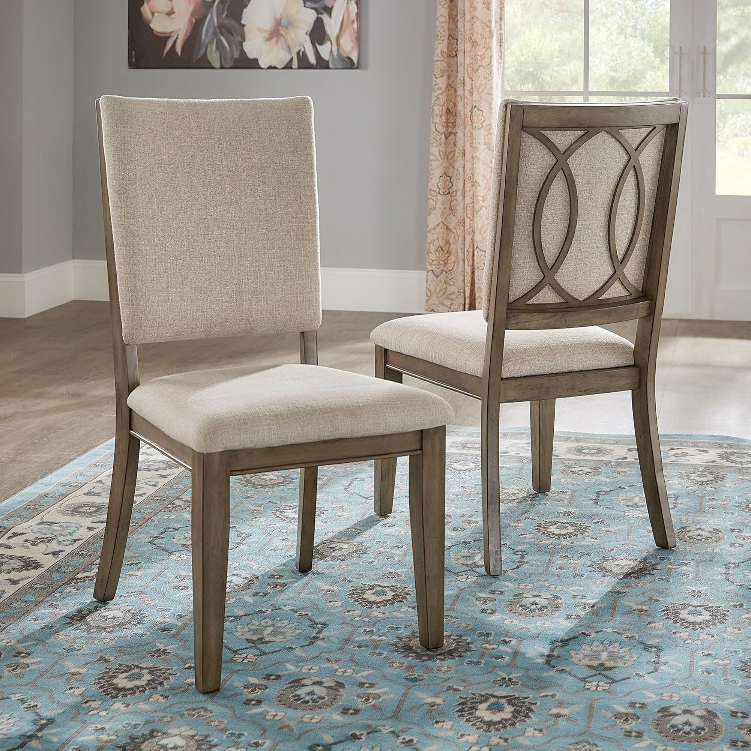 Inspire Q Fiona Antique Beige Fabric Dining Chairs (Set of 2) by Classic