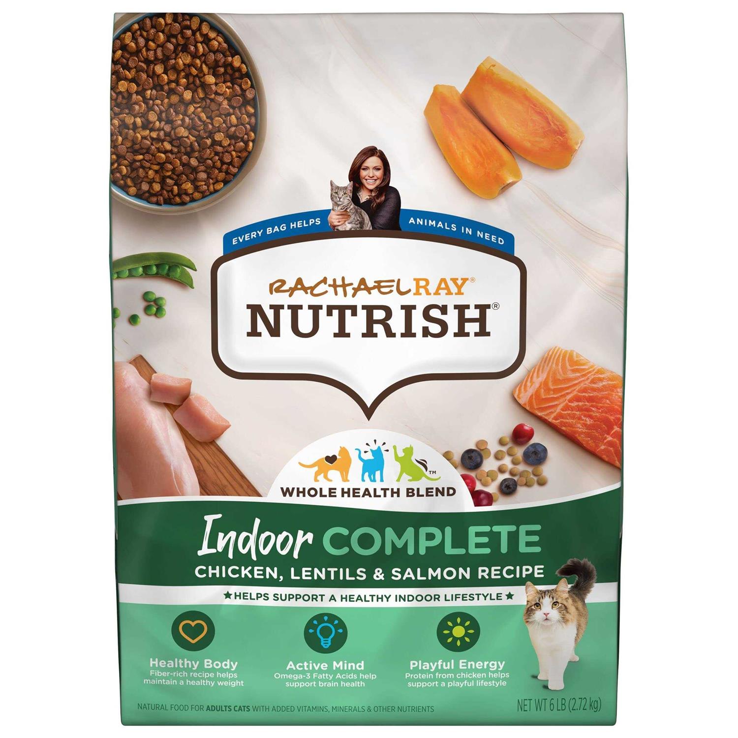 Rachael Ray Nutrish Indoor Complete Chicken with Lentils & Salmon Dry Cat Food - Pet Supplies online store