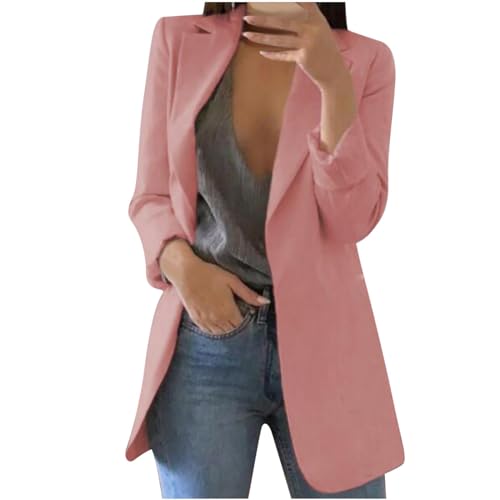 Women 2024 Trendy Blazer Jackets Spring Fall Lapel Collar Business Blazers Open Front Lightweight Work Office Outwear