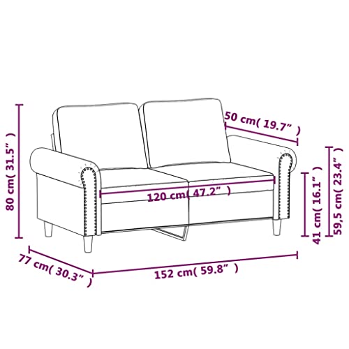 2-Seater Sofa,Seating Furniture,Upholstered Sofas,Accent Sofas,Centre Sofas,Casual Sofas,Reception Sofas,for Living Room,Bedroom,Apartment,Office, Black 47.2