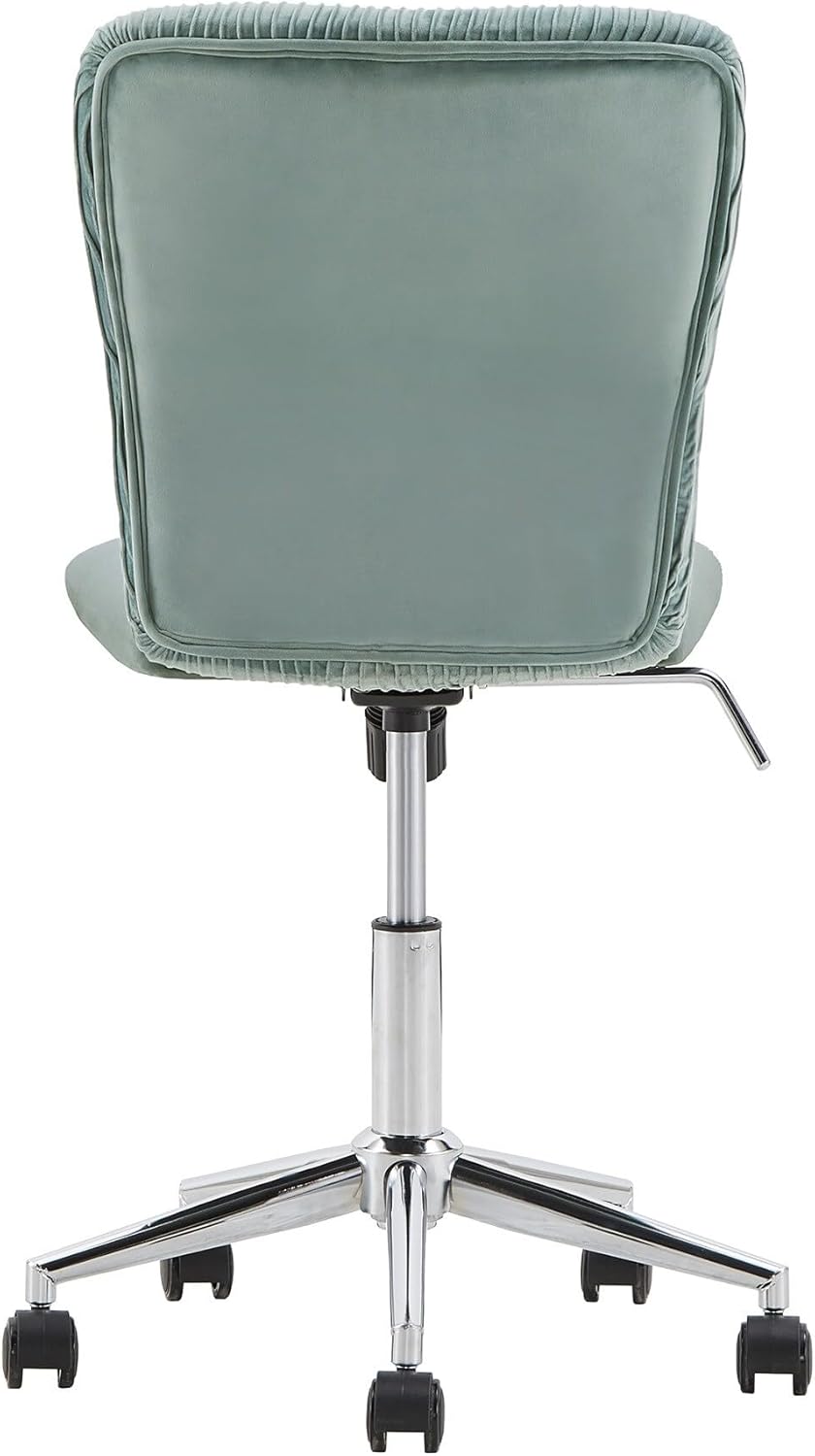 Inspire Q Lorelei Velvet Wave Pattern Office Chair by Bold Teal