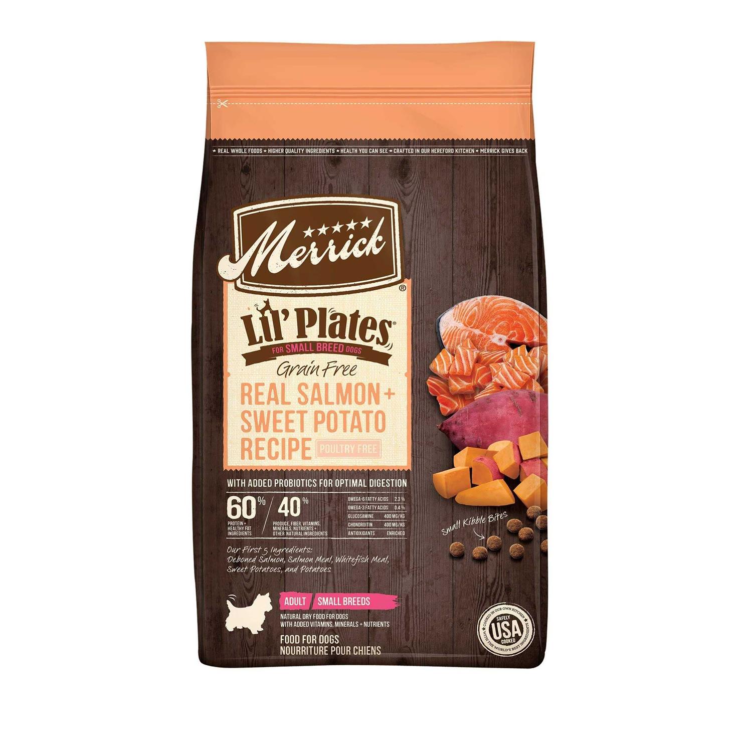 Merrick Lil' Plates Small Breed Grain Free Real Salmon & Sweet Potato Dry Dog Food - Pet Supplies online store
