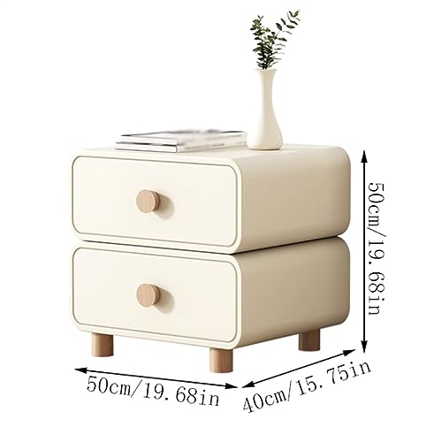 Nightstand Simple Modern Home Small Cabinet Bedroom Wood Small Solid Color Storage Cabinet Two Drawers Bedside Furniture Headboard Frame