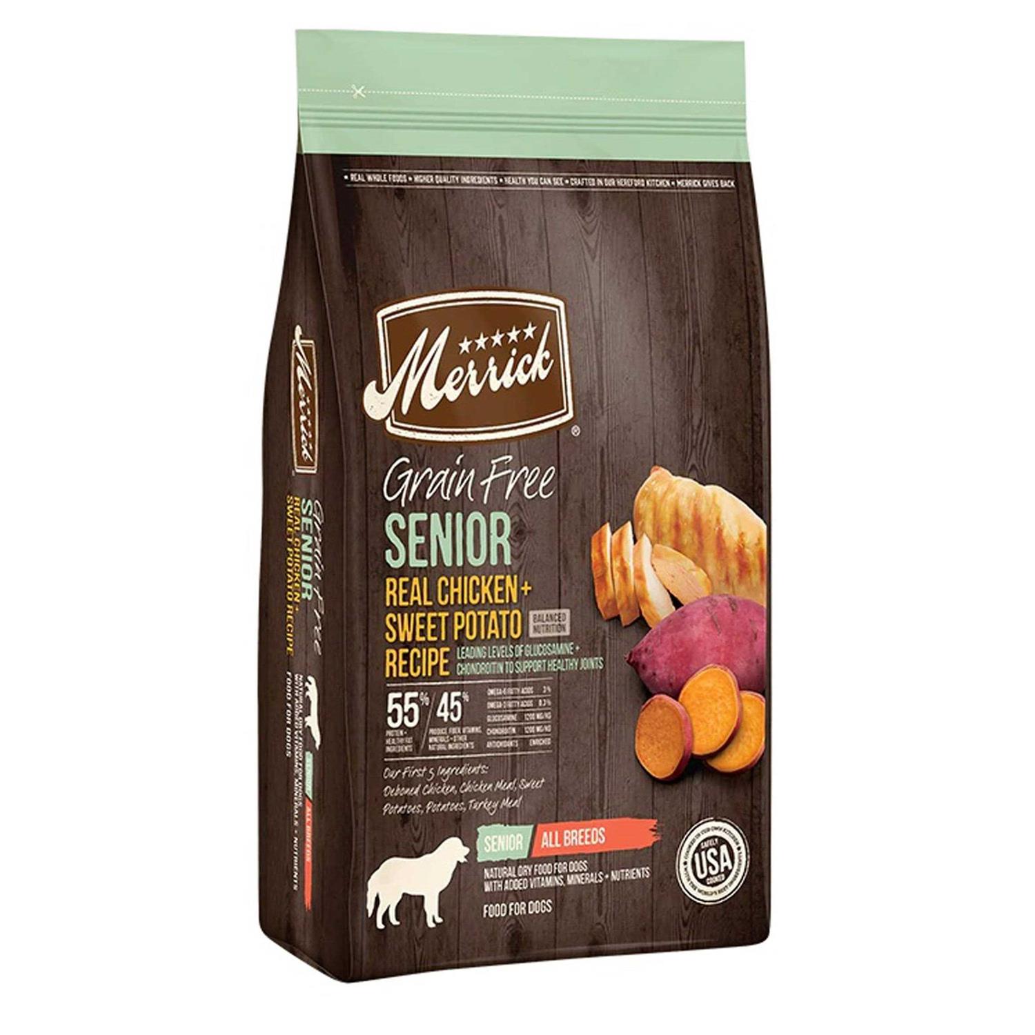 Merrick Grain Free Real Chicken Sweet Potato Recipe Senior Dry Dog Food - Pet Supplies online store