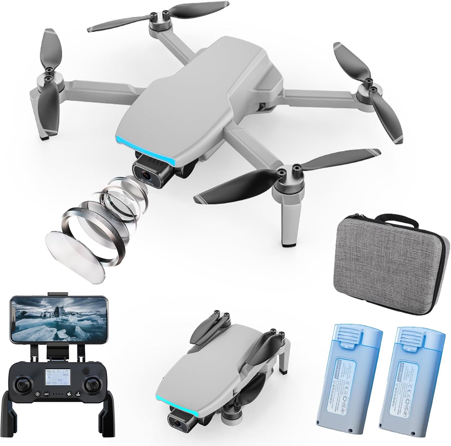 GPS Drones with 4K Camera for Adults, Under 250g, FPV Drones for Adults Long Range,Brushless Motor, Smart Return Home, Follow Me,UAV Toys Gifts for Beginners, 5G Wifi FPV Camera, 40 Mins Long Flight, Lightweight and Foldable RC Quadcopter for Beginne