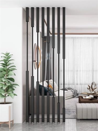 8 Pole Screen Partition Living Room, Modern Room Dividers Wall for Apartment Studio/Restaurant/Bedroom/Office Cubicle Decor, No Drilling Install, Privacy Separation Post (Color : Grey, Size : H190cm