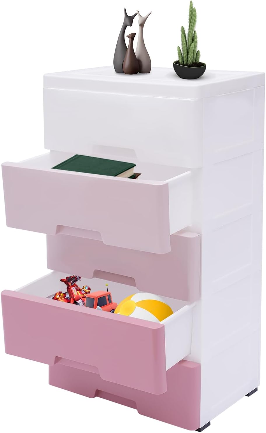Storage Cabinet Gradient Pink Cupboard 5layer Storage Drawers Storage Cabinet Bedroom Clothes Storage Set for Storing Clothes, Towels and Some Other Small IItems