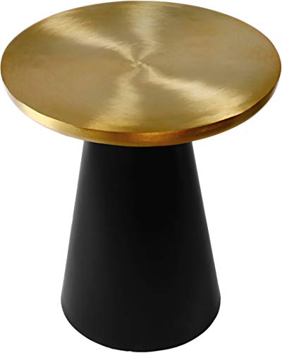Meridian Furniture Martini Collection Modern | Contemporary End Table with Brushed Gold Metal Top, 20
