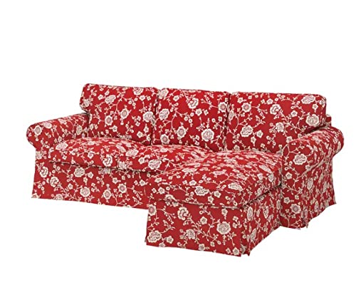 Original Ektorp Cover (Sofa with Chaise, Virestad red/White)