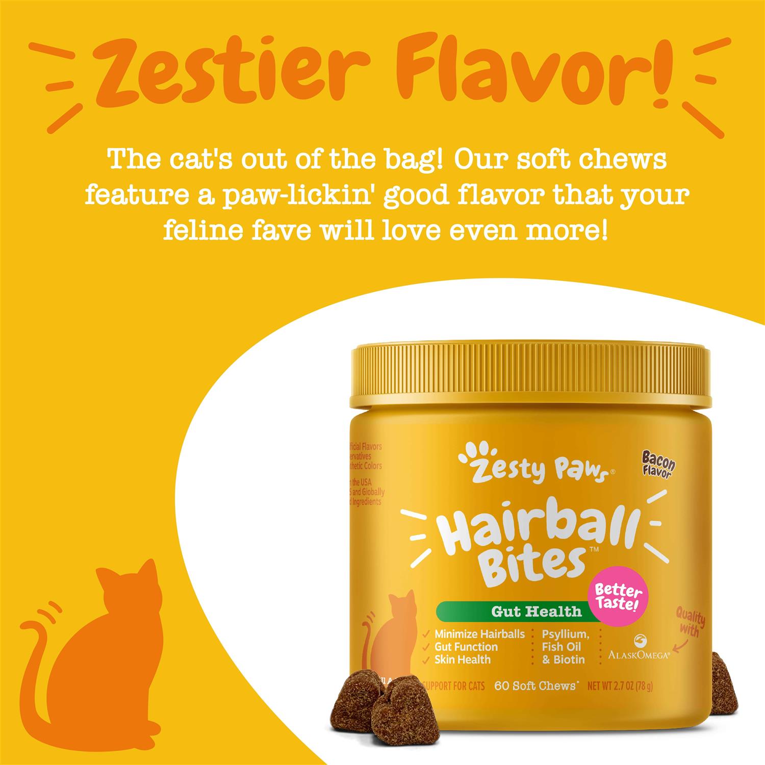 Zesty Paws Hairball Bites for Cats - Pet Supplies online store