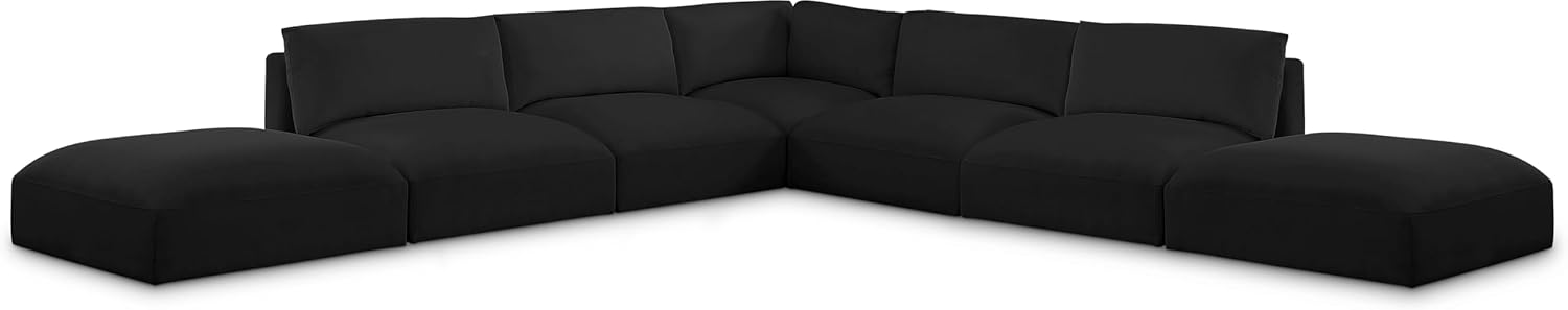 Meridian Furniture Ease Collection Modern | Contemporary Upholstered Sectional with Soft Fabric, Modular, 152