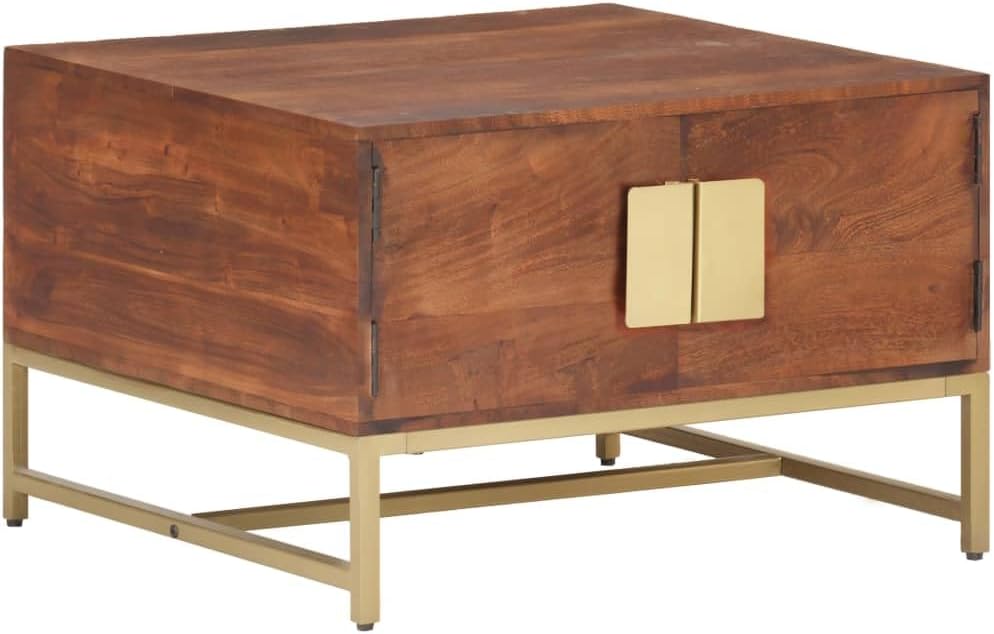 Modern Coffee Table with Storage, Farmhouse Coffee Tables, Space Saving Living Room Tables Honey Brown 26.4