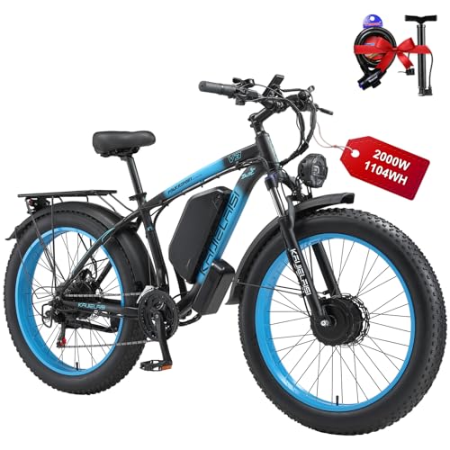 Electric Bike for Adult 4000W Peak Brushless Dual Motor 48V 23Ah Removable Bicycle Electric Bike 26 Inch Fat Tire Mountain Ebike 21 Speed Electric Dirt E Bikes