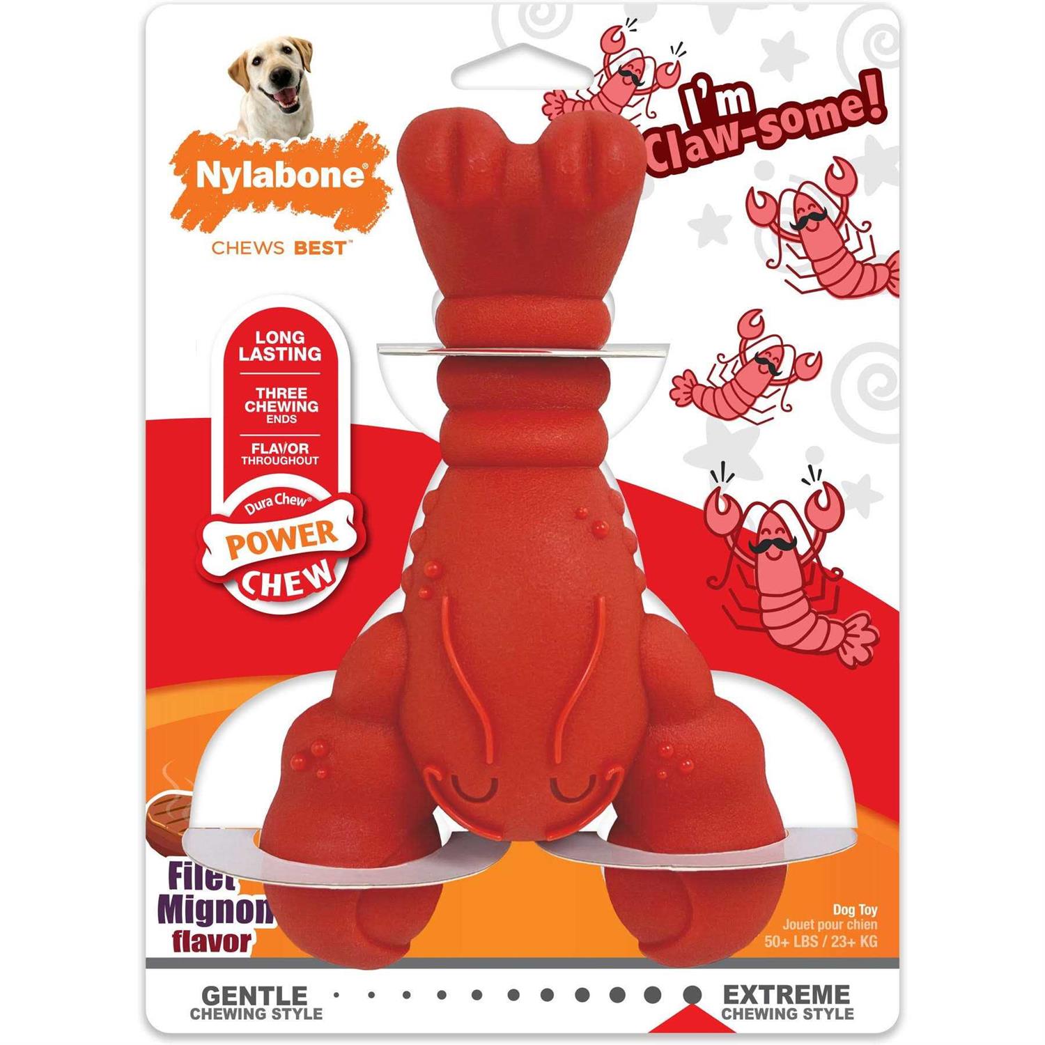 Nylabone Power Chew Lobster Dog Toy Filet Mignon - Pet Supplies online store