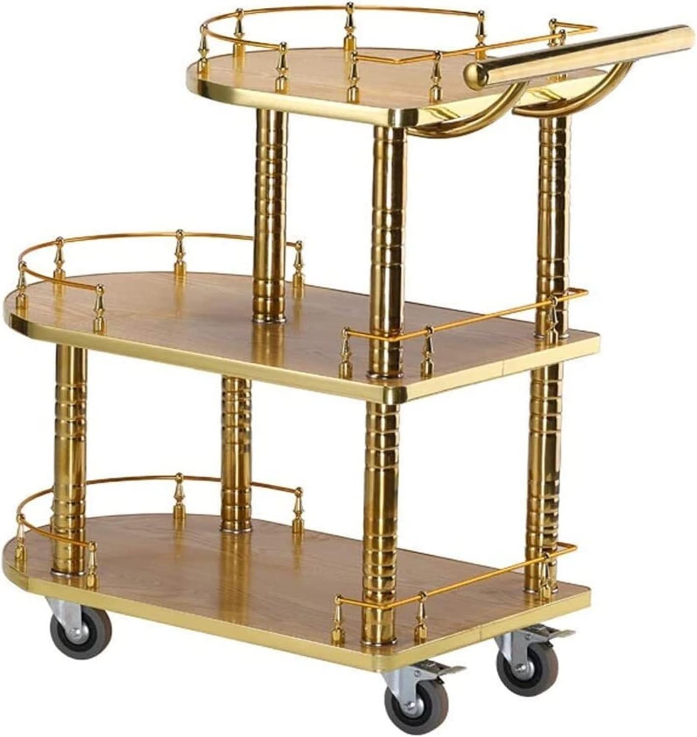 Bar Serving Cart for Hotels Creative Restaurant, Modern Design 3 Tiers Cart On Wheels Serving Drinks Trolley Bar Catering Trolley Storage