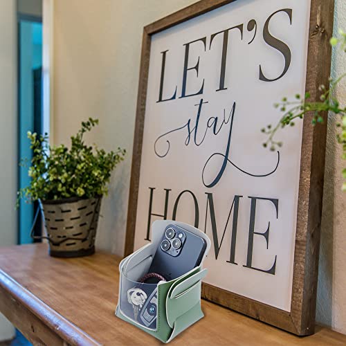 Valet Tray, Key Bowl for Entryway Table with Transparent Window, Small Decorative Holder Basket for Keys, Watches, Coins, Catchall Storage Organizer for Nightstand, Dresser, Red/Black