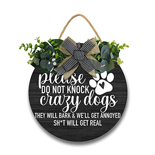 Go Away Hanging Wall Sign for Front Door Home Kitchen Decor Rustic Wooden Round Sign Wall Decoration for Kitchen Dining Room Living Room Bedroom Outdoor