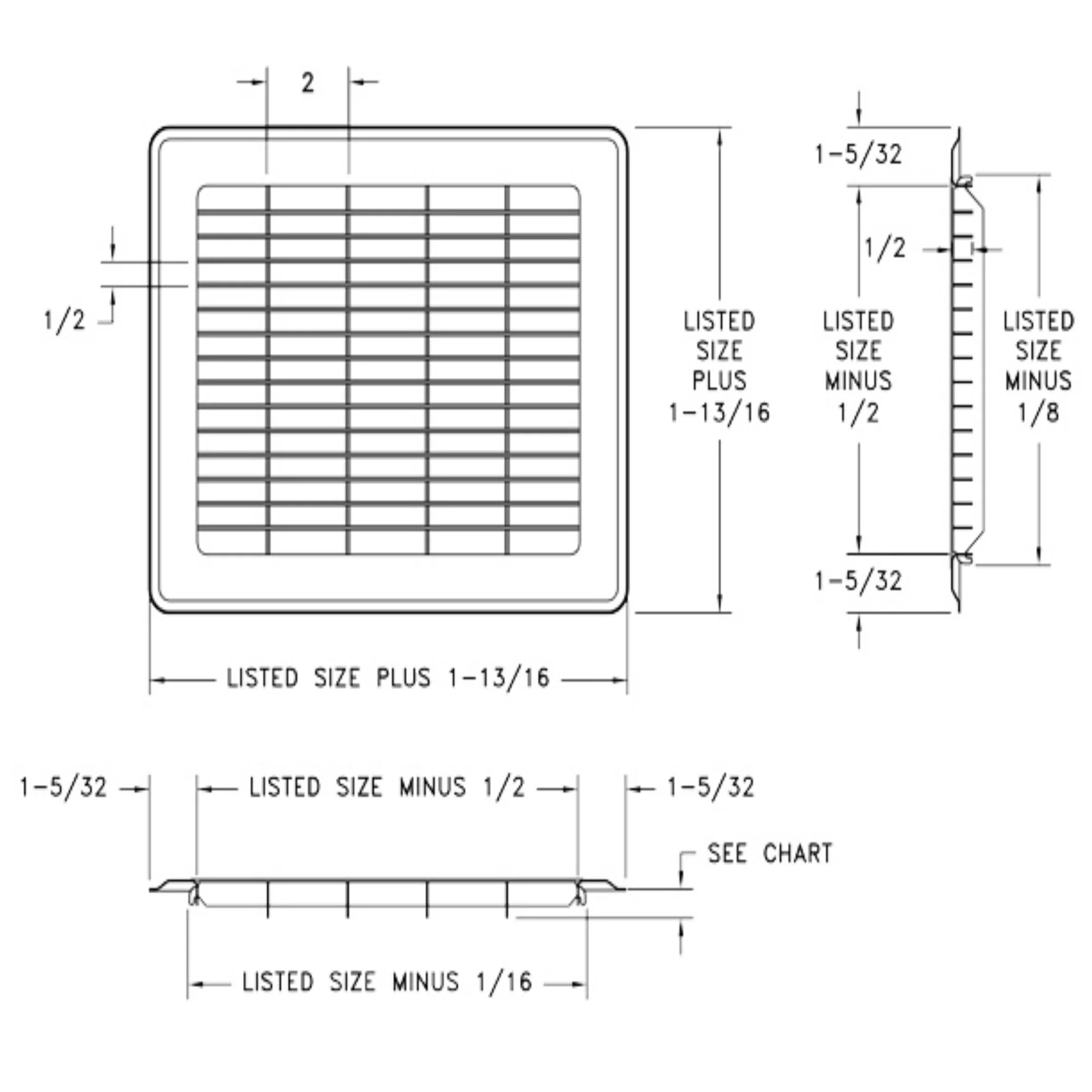 14in x 14in Imperial Brown Heavy Gauge Steel Floor Grille - Heating and Cooling Air Vent