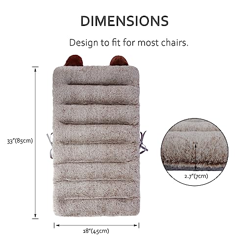 ELFJOY Desk Chair Cushion 100cm Office Chair Cushion Seat Cushion with Back Support Lounger Cushion with Fixing Band (Pink) 100×46cm