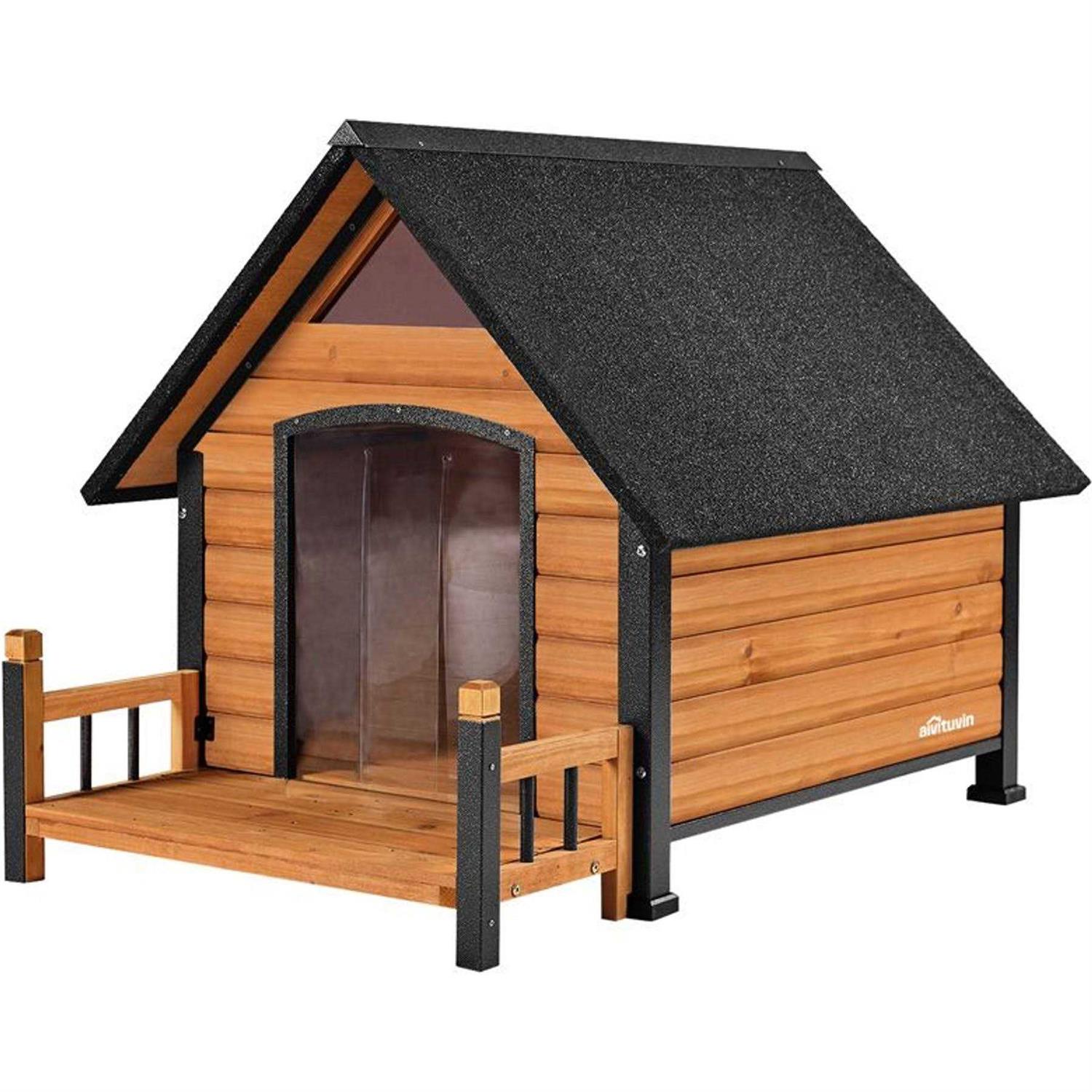 Aivituvin Outdoor Dog House with Porch Strong Iron Frame - Pet Supplies online store
