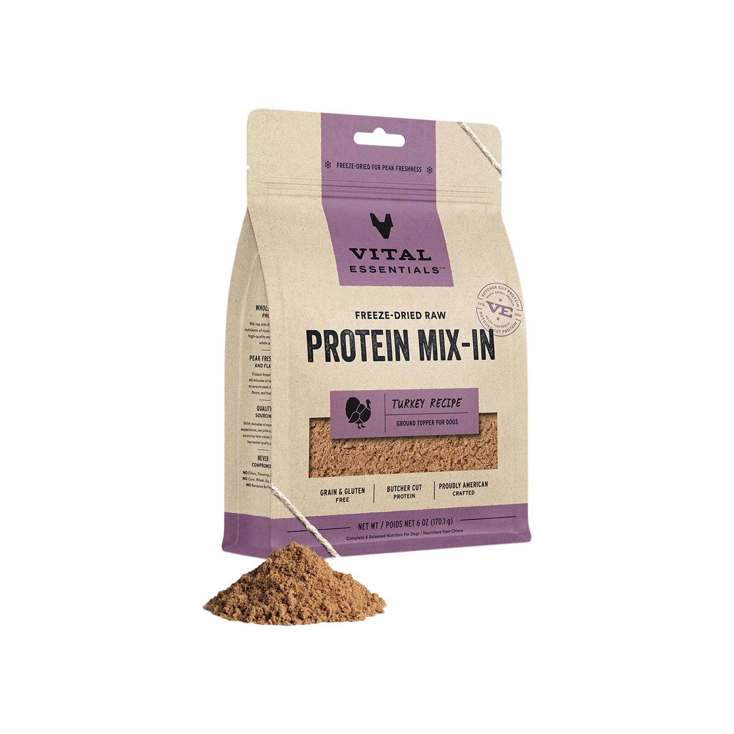 Vital Essentials Freeze-Dried Raw Protein Mix-In Ground Turkey Topper - Pet Supplies online store