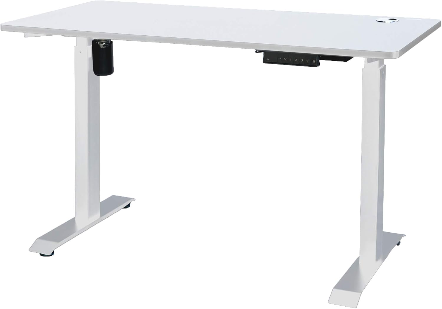 ErgoMax Electric Adjustable Single Motor Desk Frame w/Tabletop, 45.25 Inch Max Height, White