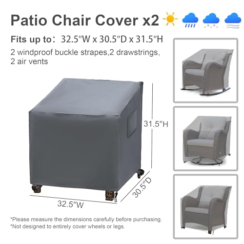 Patio Furniture Covers,Outdoor Furniture Cover Waterproof,Patio Furniture Set Covers for 4 Piece Outdoor Conversation Set,Patio Covers Set-X-Large (Beige)