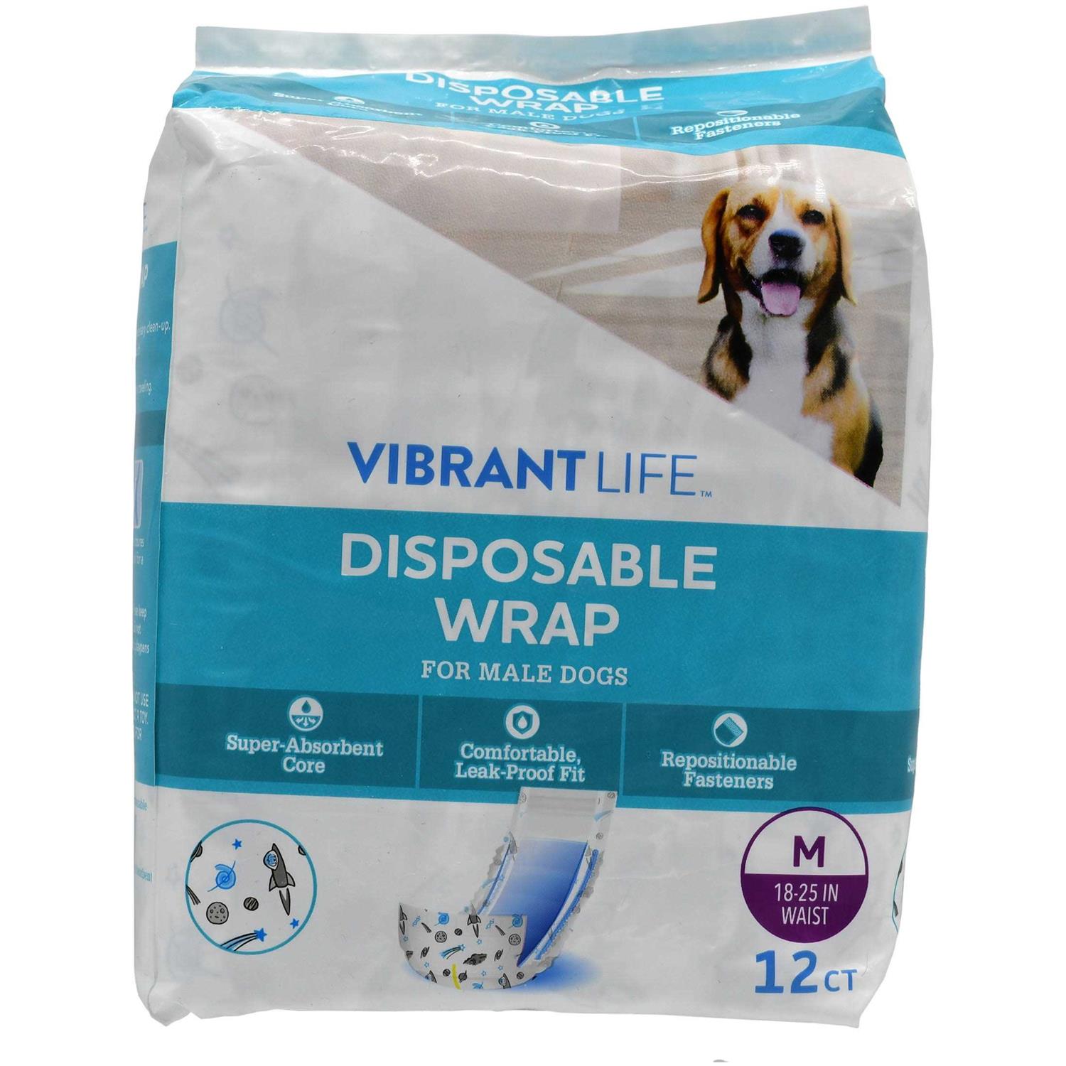 Vibrant Life Disposable Male Wraps for Dogs - Pet Supplies online store