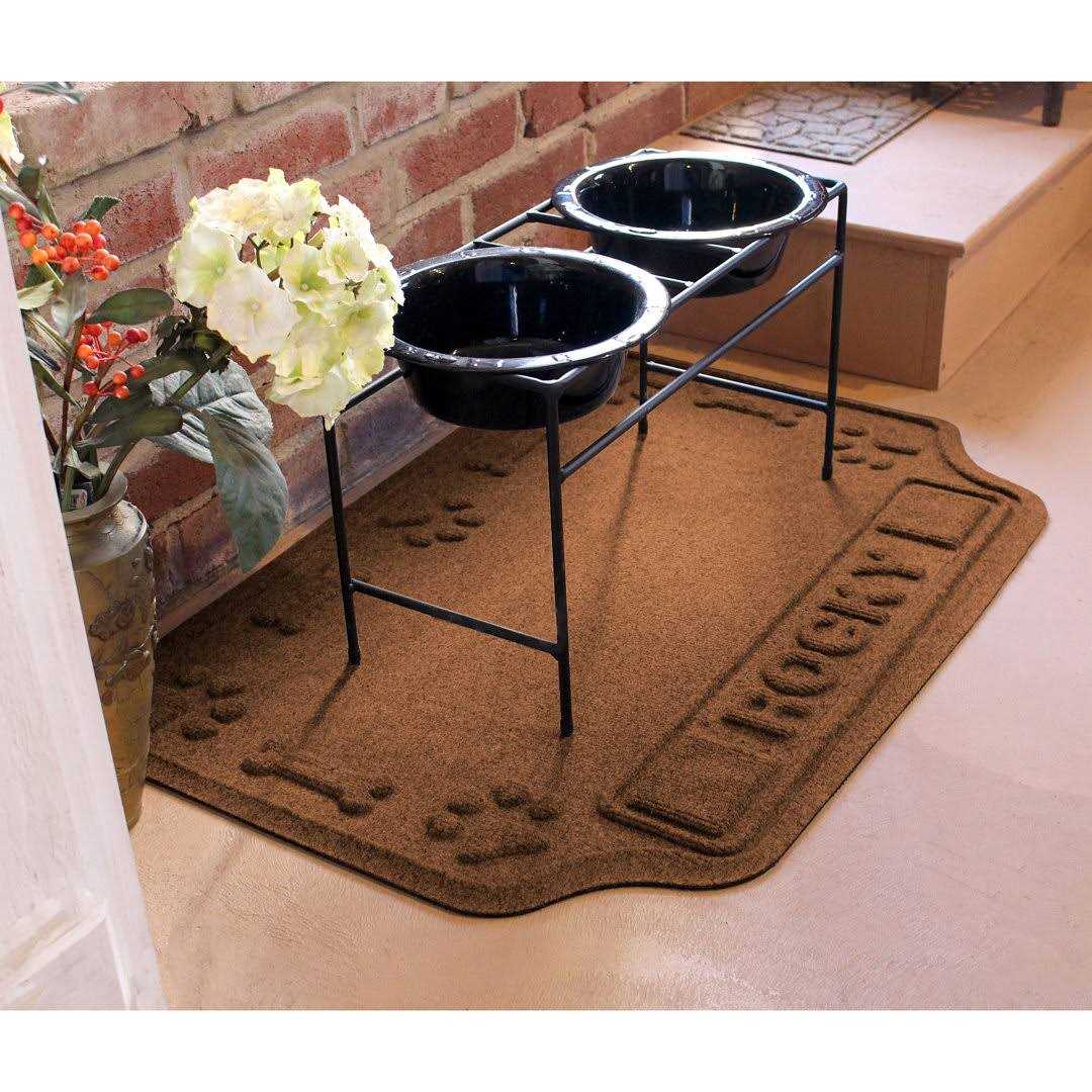 Bungalow Flooring Personalized Waterhog Drool Hog Dog Bone Dog Dinner Mat - Pet Supplies online store