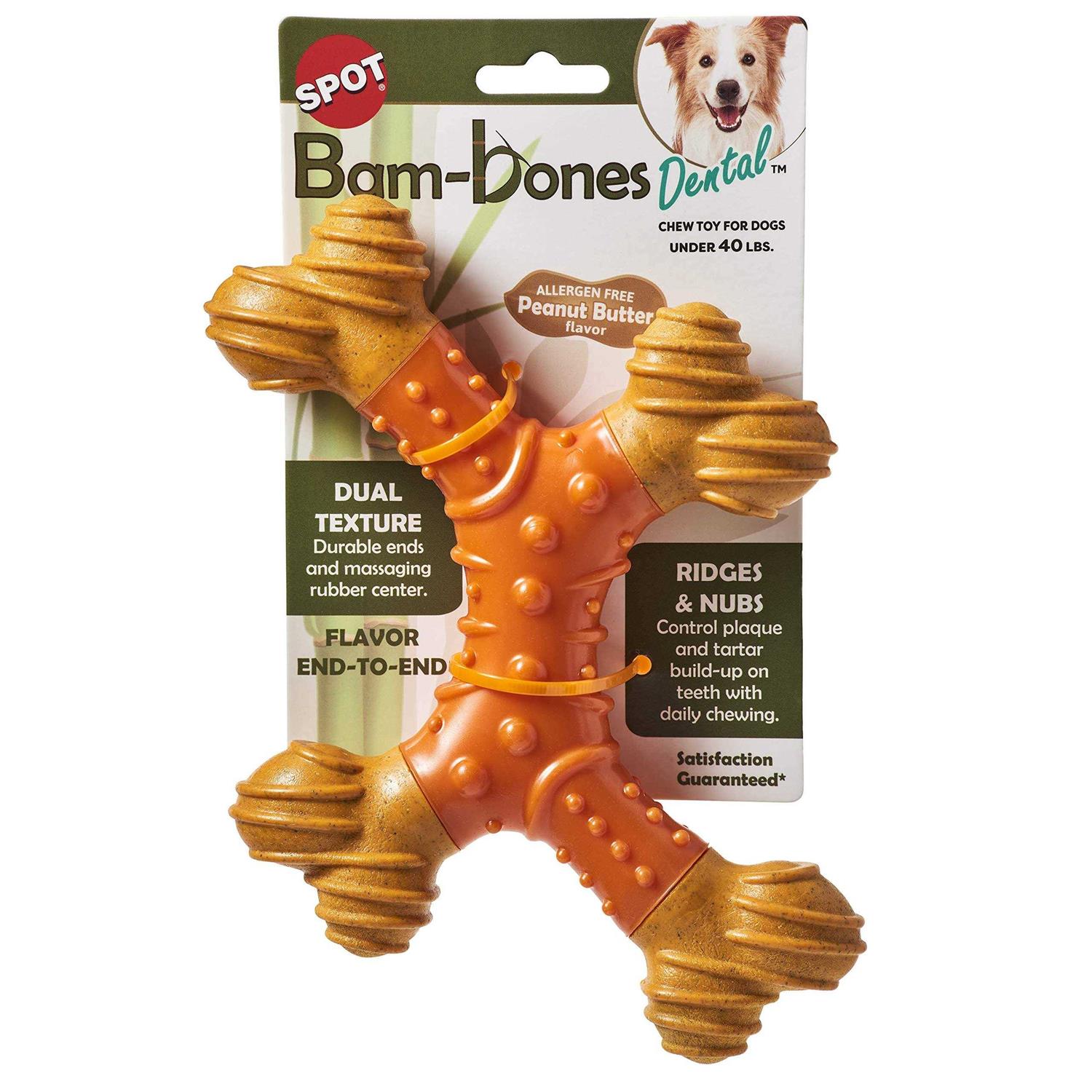 Ethical Spot Bambone Dental X Bone Peanut Butter - Pet Supplies online store