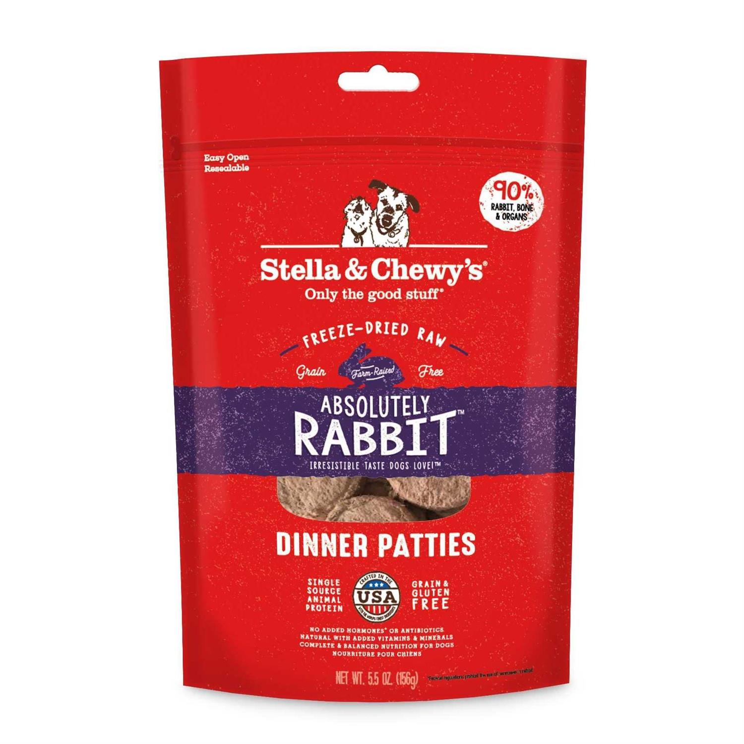 Stella & Chewy's Absolutely Rabbit Dinner Patties Freeze Dried Dog Food - Pet Supplies online store
