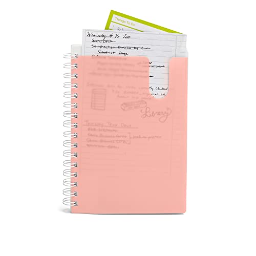 Poppin Spiral Notebook, 1-Subject College Ruled Notebook, Translucent Front Cover Pocket for Added Storage, 80 Sheets, Easy Tear Pages (Aqua, 1-Subject)