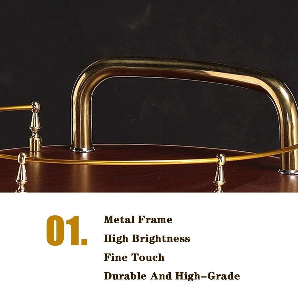 Bar Serving Cart for Hotels Creative Restaurant, Round Design 2 Tiers Kitchen Drinks Clearing Trolley Bar Cart Display Cabinet Side Table Utility Cart Storage Trolley