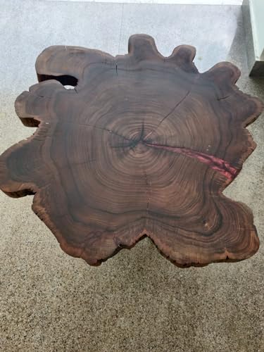 TUZECH Beautiful Red Epoxy Resin Coffee Table Living Room Table Office Table Patio Table Coastal Table Hallway Table Centre Table Side Table Home Decor (without Stands, 24 x 24 Inches)