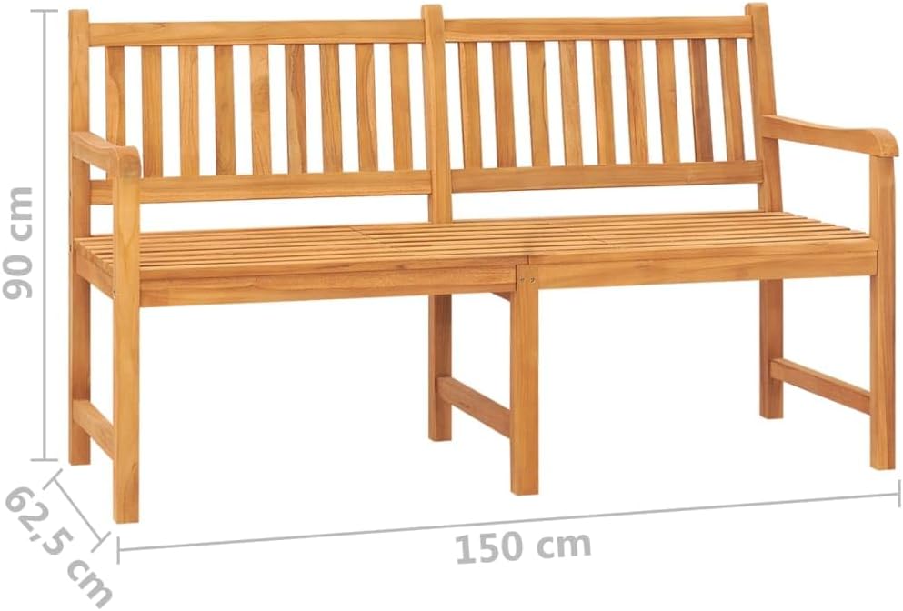 3 Seat Patio Bench with Small Coffee Table, Outdoor Patio Garden Bench, Patio Furniture, Porch Chair, Park Bench, Antique Finish Chair, All Weather Outdoor Sofa with 59.1