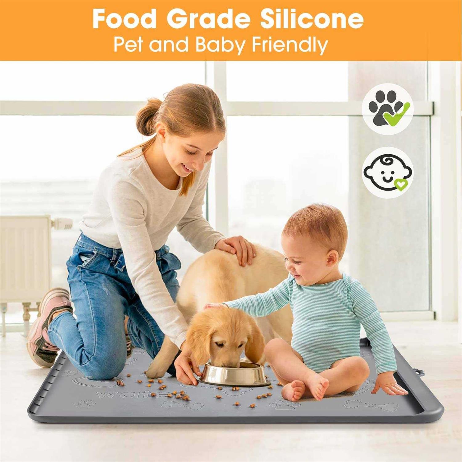 Dog Food Mat with Pocket, Baboies Silicone Dog Mat for Food and Water - Pet Supplies online store