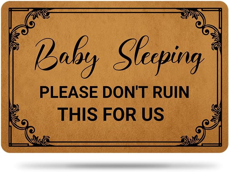 Welcome Mats for Front Door Outdoor Entry Baby Sleeping Please Don't Ruin This for Us Doormat Non Slip Rubber Mat for Home Indoor Farmhouse Funny Kitchen Rugs Patio Full Brown